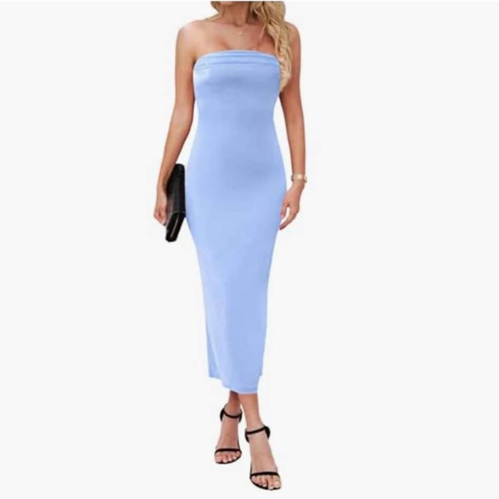 NWT Elegant Blue Strapless Dress XXL